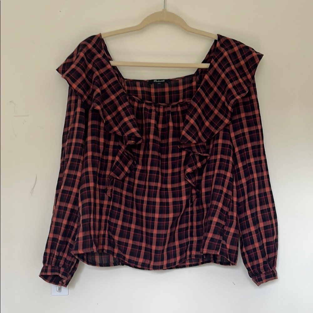 Madewell Plaid Ruffle Women's Top